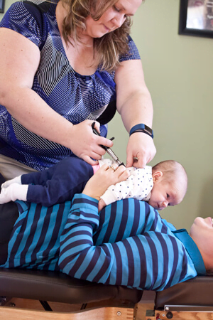 injecting a baby